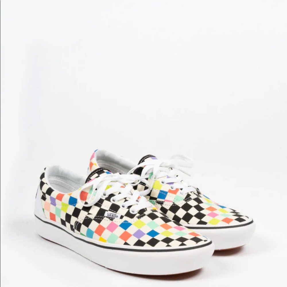 VANS x MoMa ComfyCush colorful checkerboard shoes, size 7.5, worn once